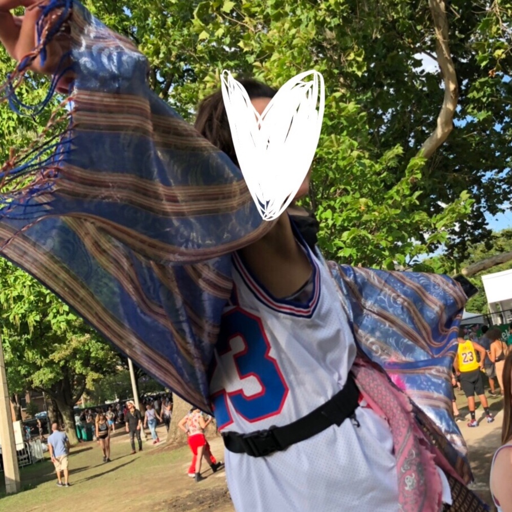 Blue Metallic Pashmina Scarf